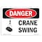 Signmission Safety Sign, OSHA Danger, 7" Height, Rigid Plastic, Crane Swing, Landscape, P-L-1110 OS-DS-P-710-L-1110 - alternate 1